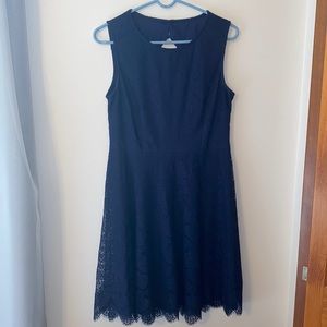 Navy Blue Lace Formal Dress